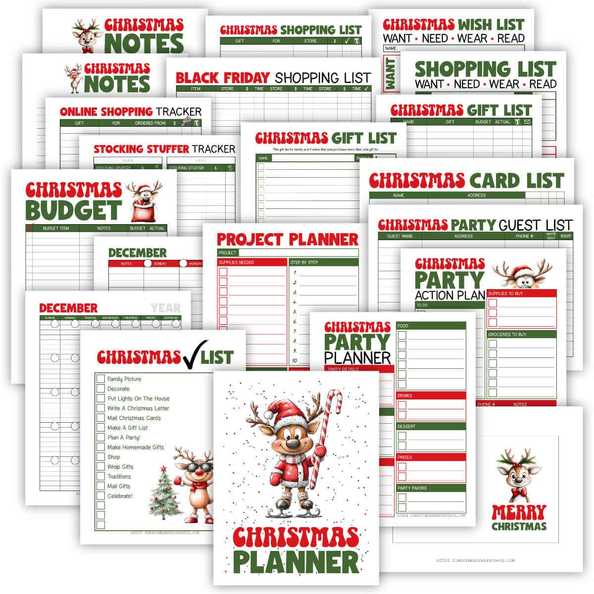 Printable Christmas Planner pages.