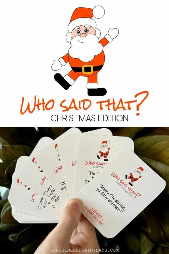 Who Said That Christmas Game Cards