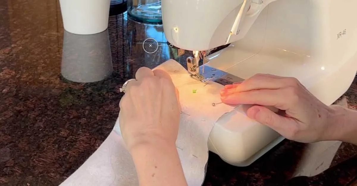 Sewing a flax seed heating bag.