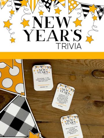 Printable New Year's Trivia Cards.