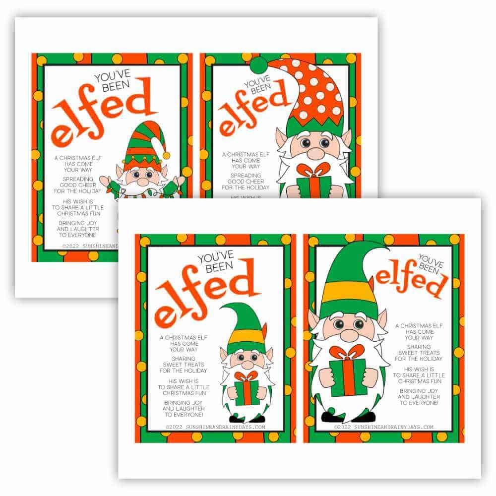 You've Been Elfed printables.