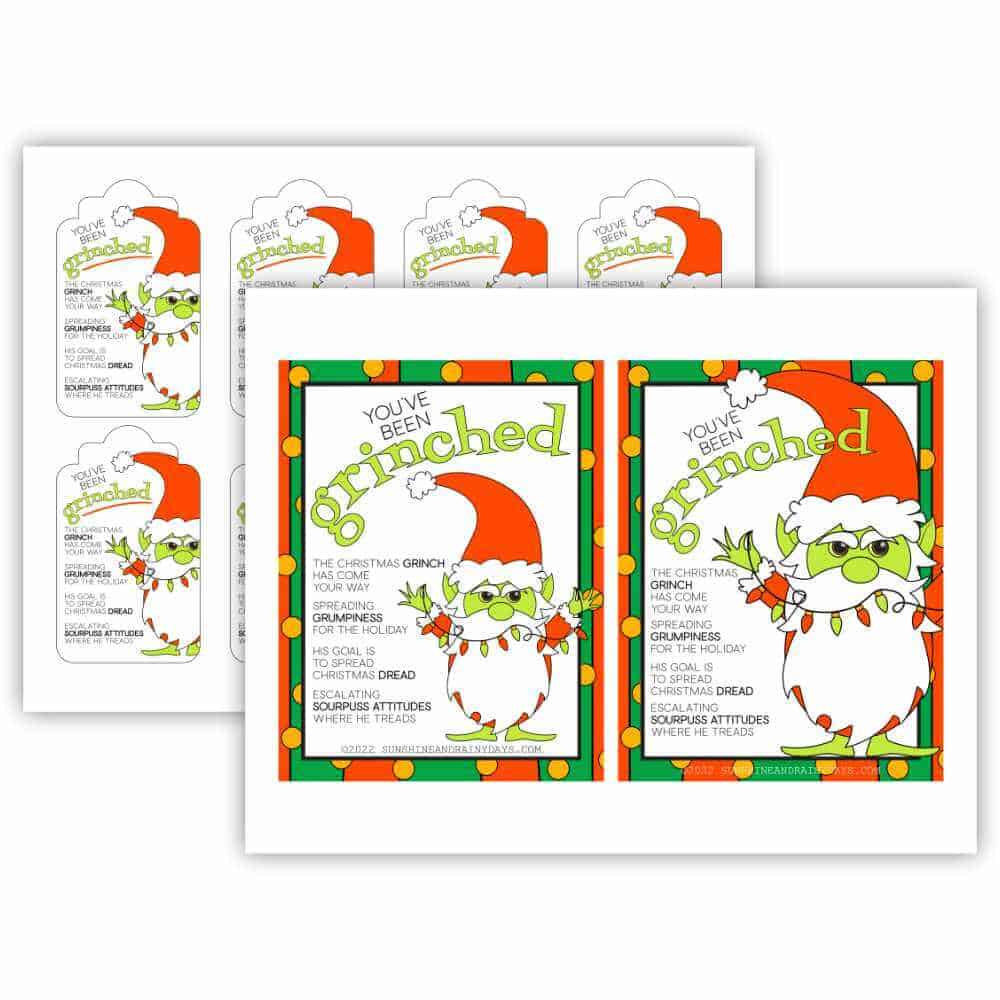 You've Been Grinched Printable Tags