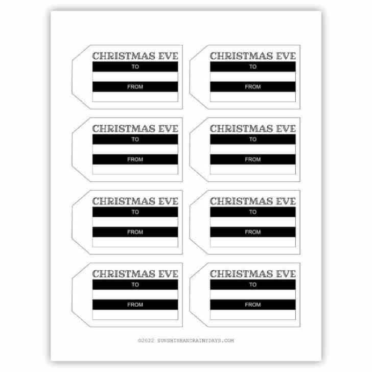 Fillable Christmas Gift Tags - Sunshine and Rainy Days