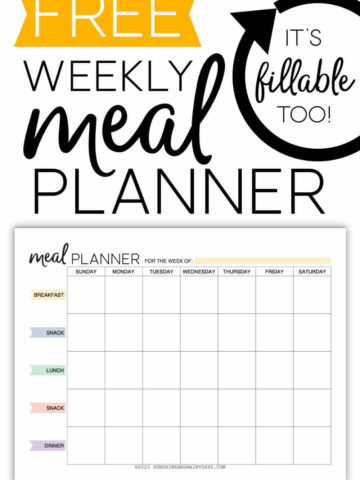 Free weekly meal planner PDF that's editable.