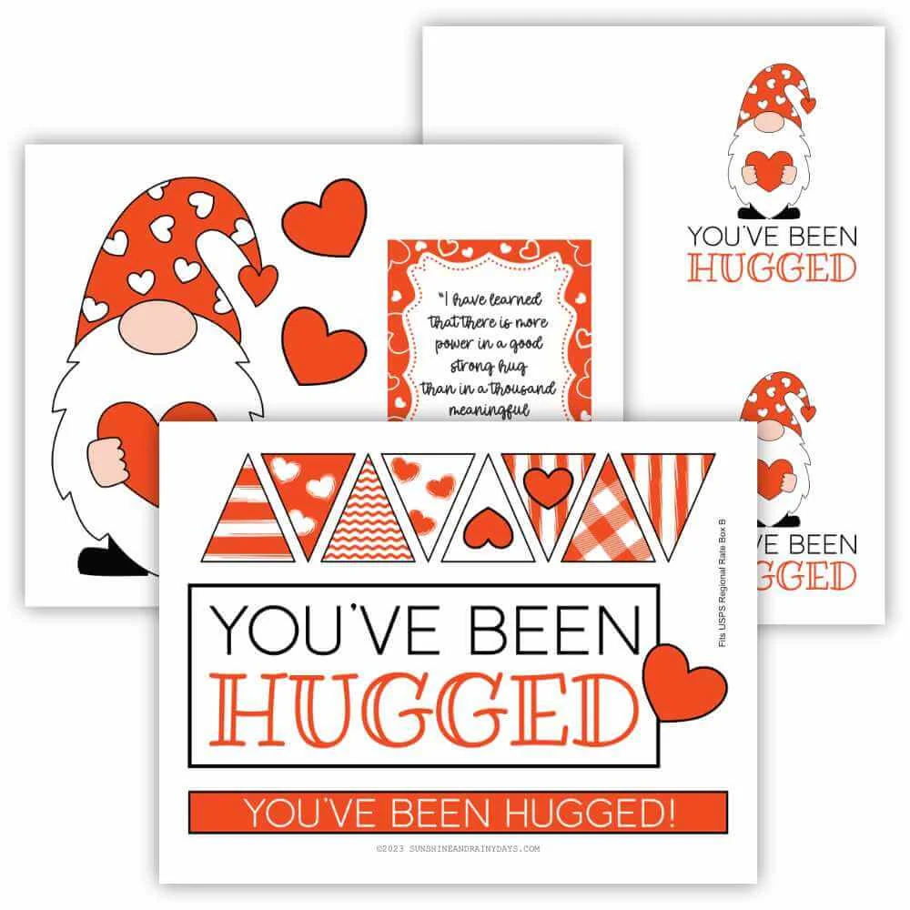You've Been Hugged Care Package Printable Pages