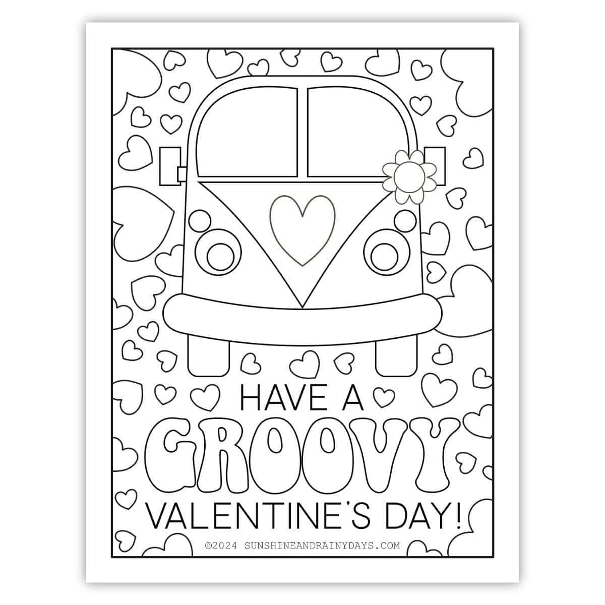 Groovy Valentine coloring page.