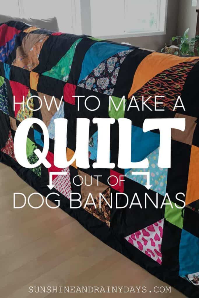 How to make a quilt out of dog bandanas.