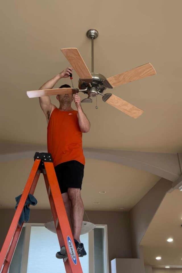 How To Paint Ceiling Fan Blades Sunshine and Rainy Days