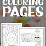 Valentine's Day Coloring Pages to print at home.