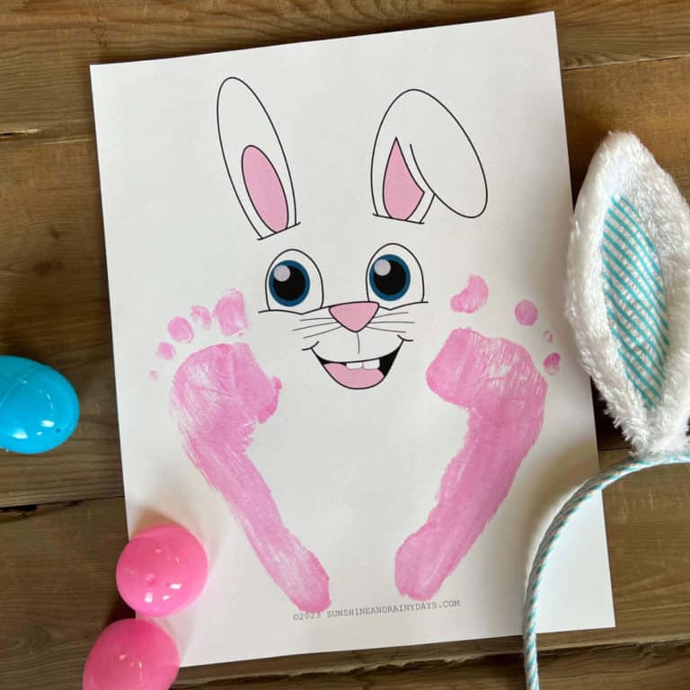 Easter Bunny Footprint Craft Printable