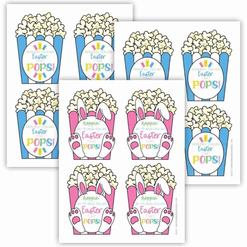 Easter Popcorn Tags You Can Print At Home! Sunshine and Rainy Days