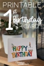 Printable First Birthday Card - Sunshine and Rainy Days