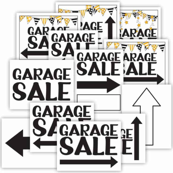 Printable Garage Sale Signs Sunshine and Rainy Days