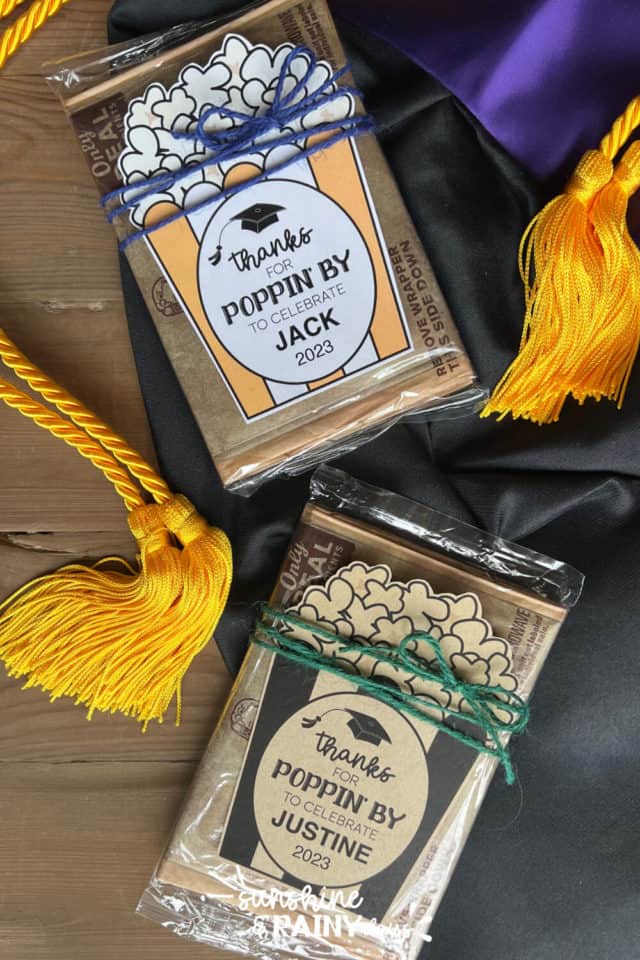 Graduation Popcorn Party Favor - Sunshine and Rainy Days