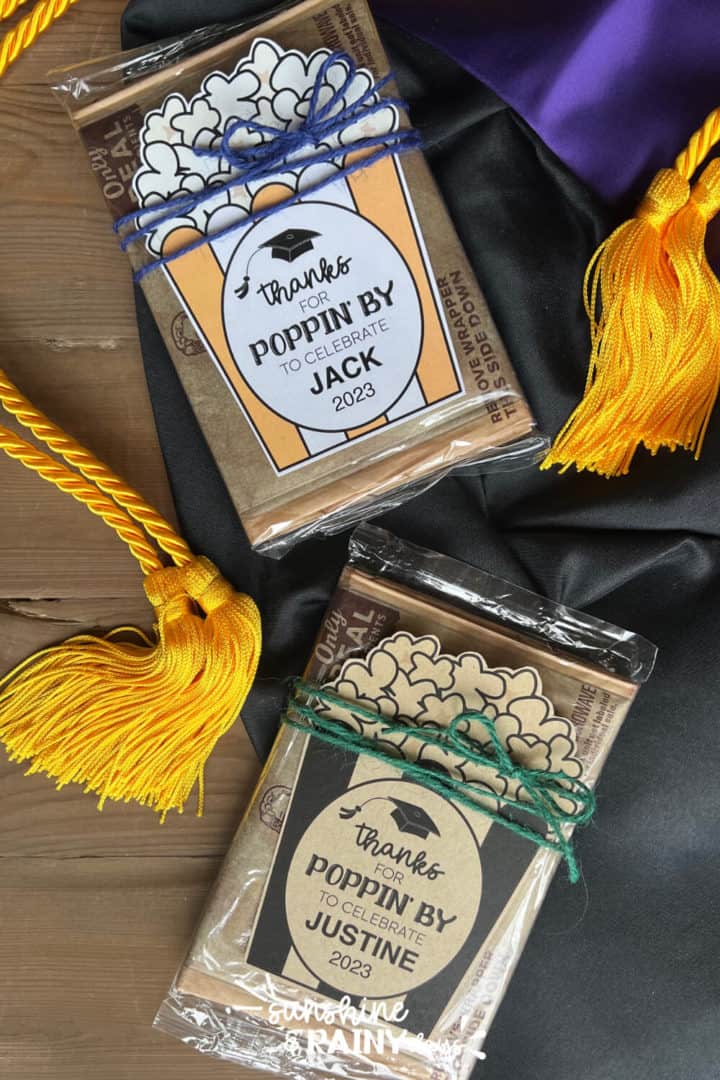 Graduation Popcorn Party Favor Sunshine and Rainy Days
