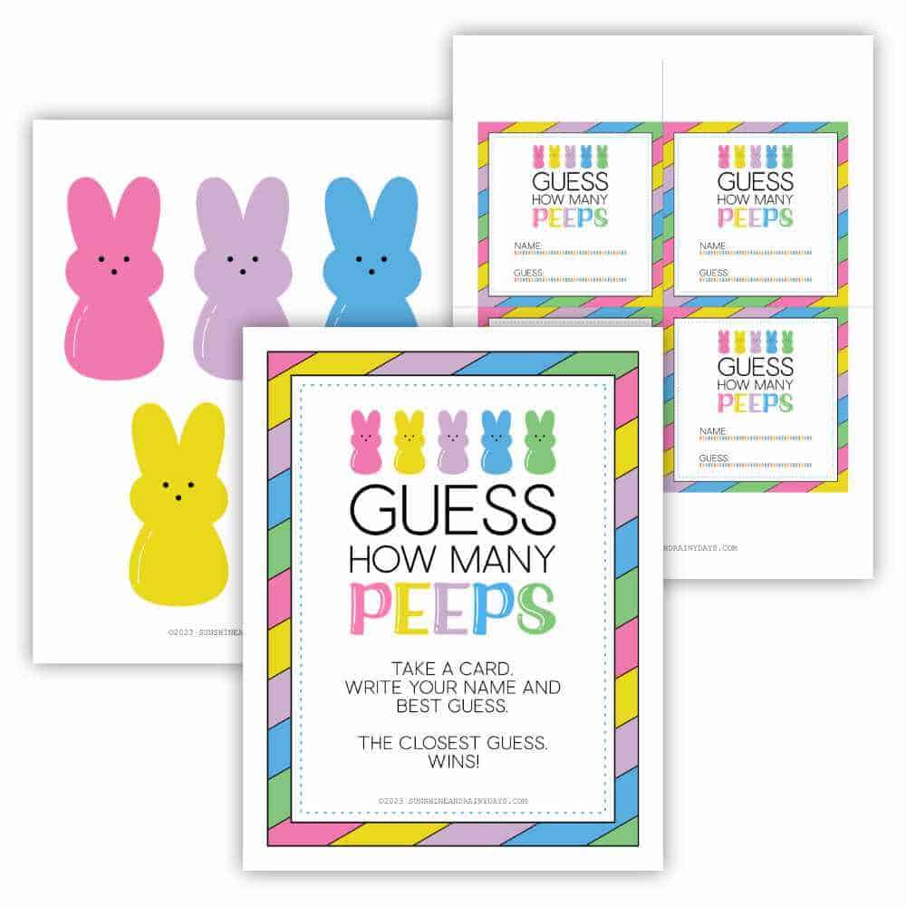 Guess How Many Peeps Printable Pages