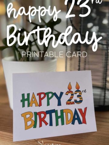 Happy 23rd Birthday Printable Card
