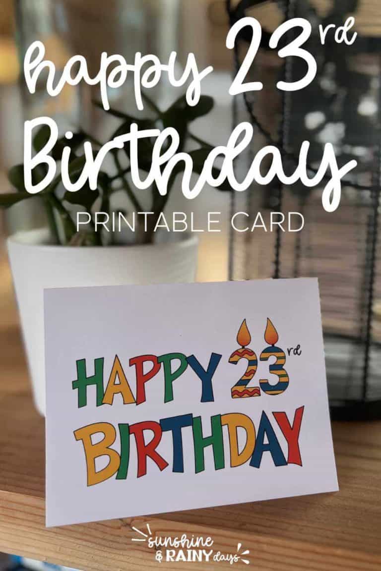 Printable Happy 23rd Birthday Card