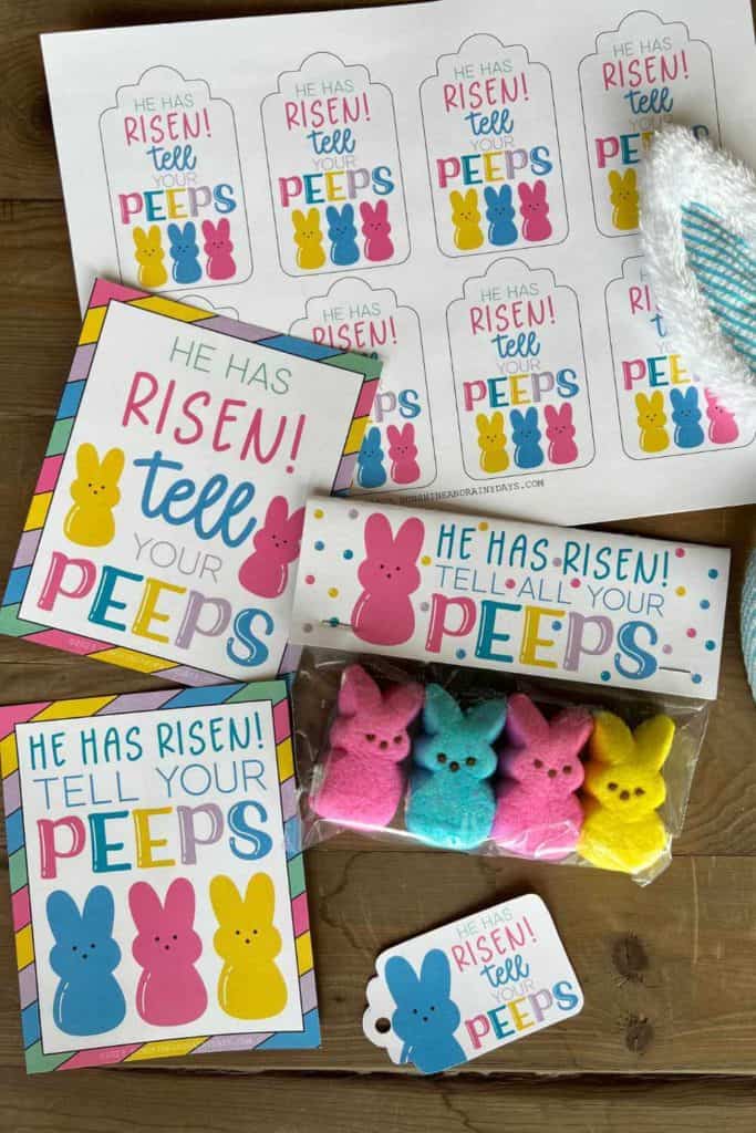 He Has Risen! Tell Your Peeps Printable Tags and Baggie Toppers.