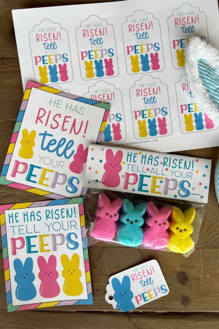 He Has Risen! Tell Your Peeps Baggie Toppers And Tags