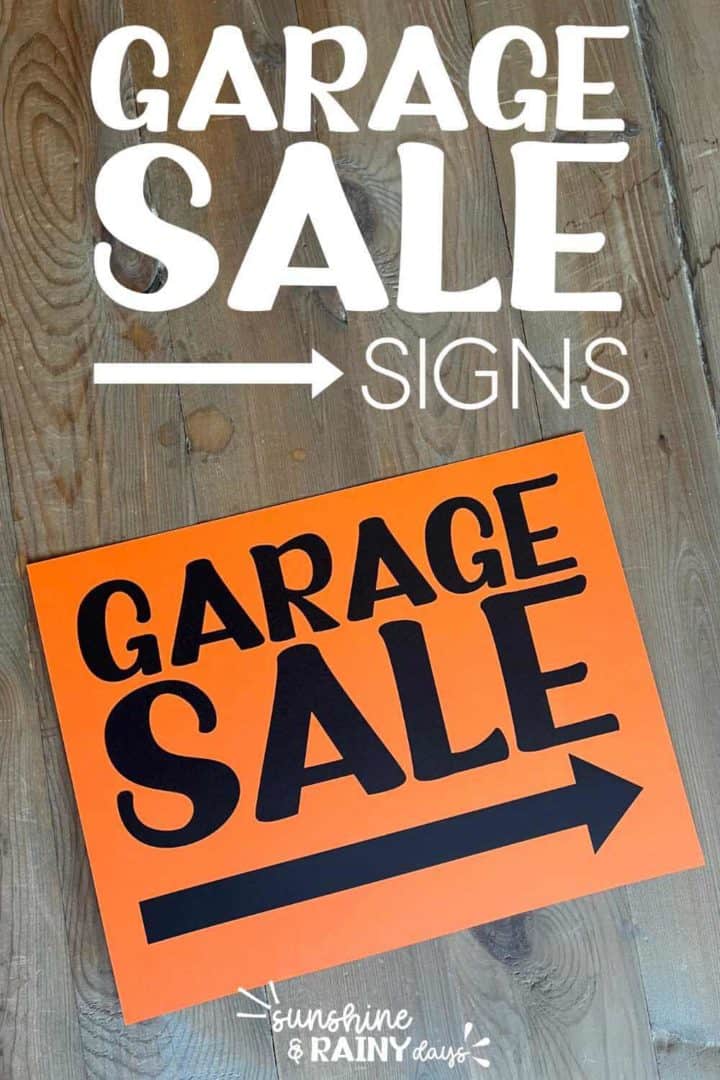 Printable Garage Sale Signs Sunshine and Rainy Days