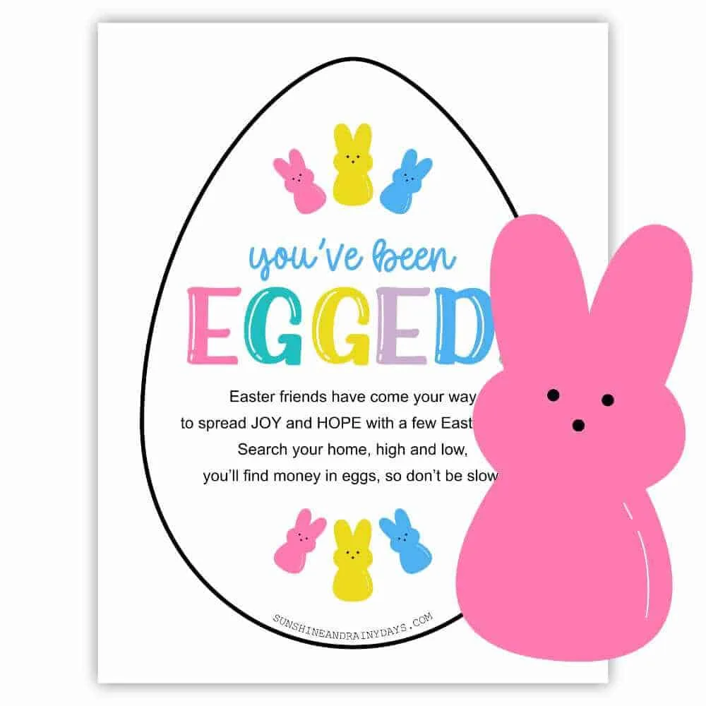 You've Been Egged printable for a Money Easter Egg Hunt.