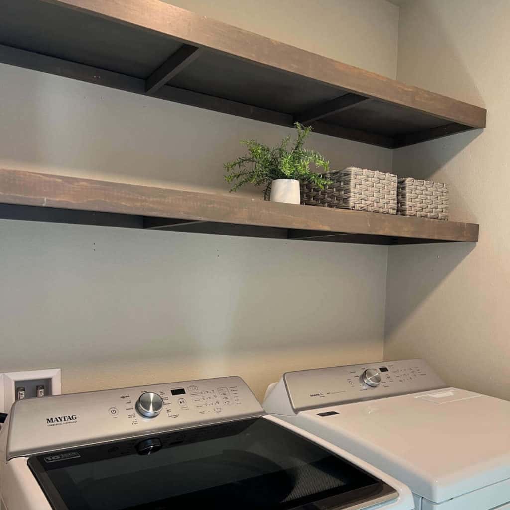DIY Laundry Room Shelves Sunshine and Rainy Days