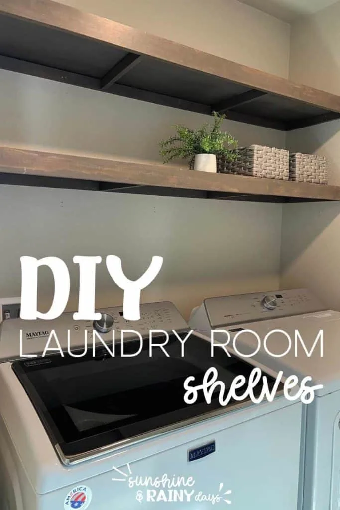 Easy DIY laundry shelf over washer and dryer