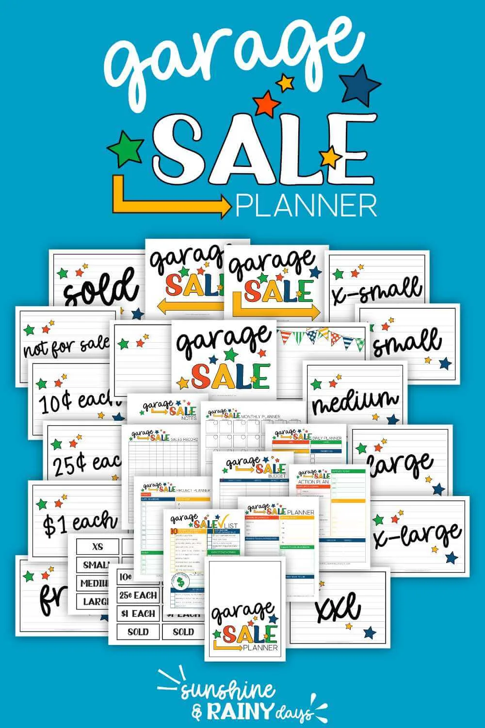 Garage Sale Planner - Sunshine and Rainy Days