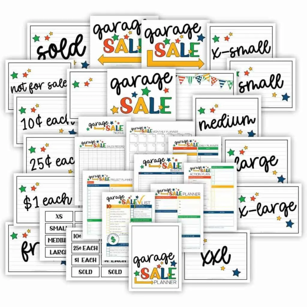 Garage Sale Planner Pages you can print at home.