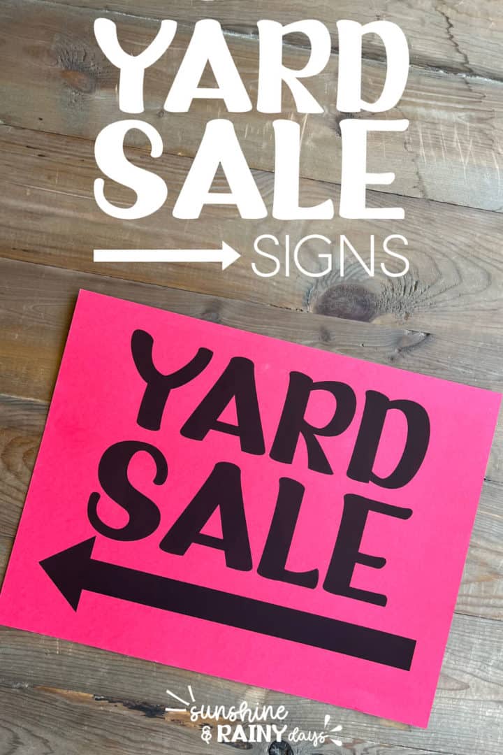 Printable Yard Sale Signs - Sunshine and Rainy Days