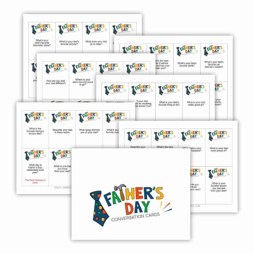 Printable Father's Day Conversation Cards