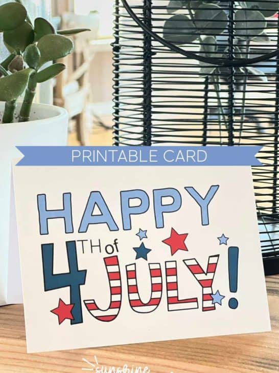 Printable 4th of July Birthday Card - Sunshine and Rainy Days