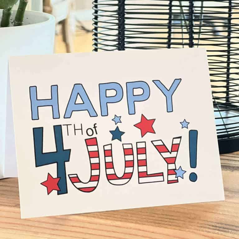 Printable Happy 4th of July Card