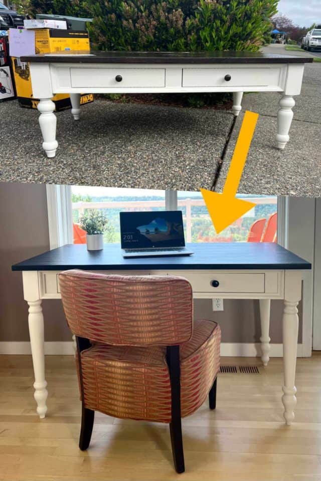 How To Turn A Coffee Table Into A Desk - Sunshine and Rainy Days