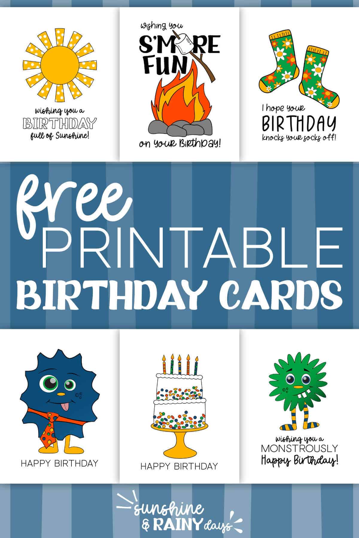 Image of six free printable Birthday cards.