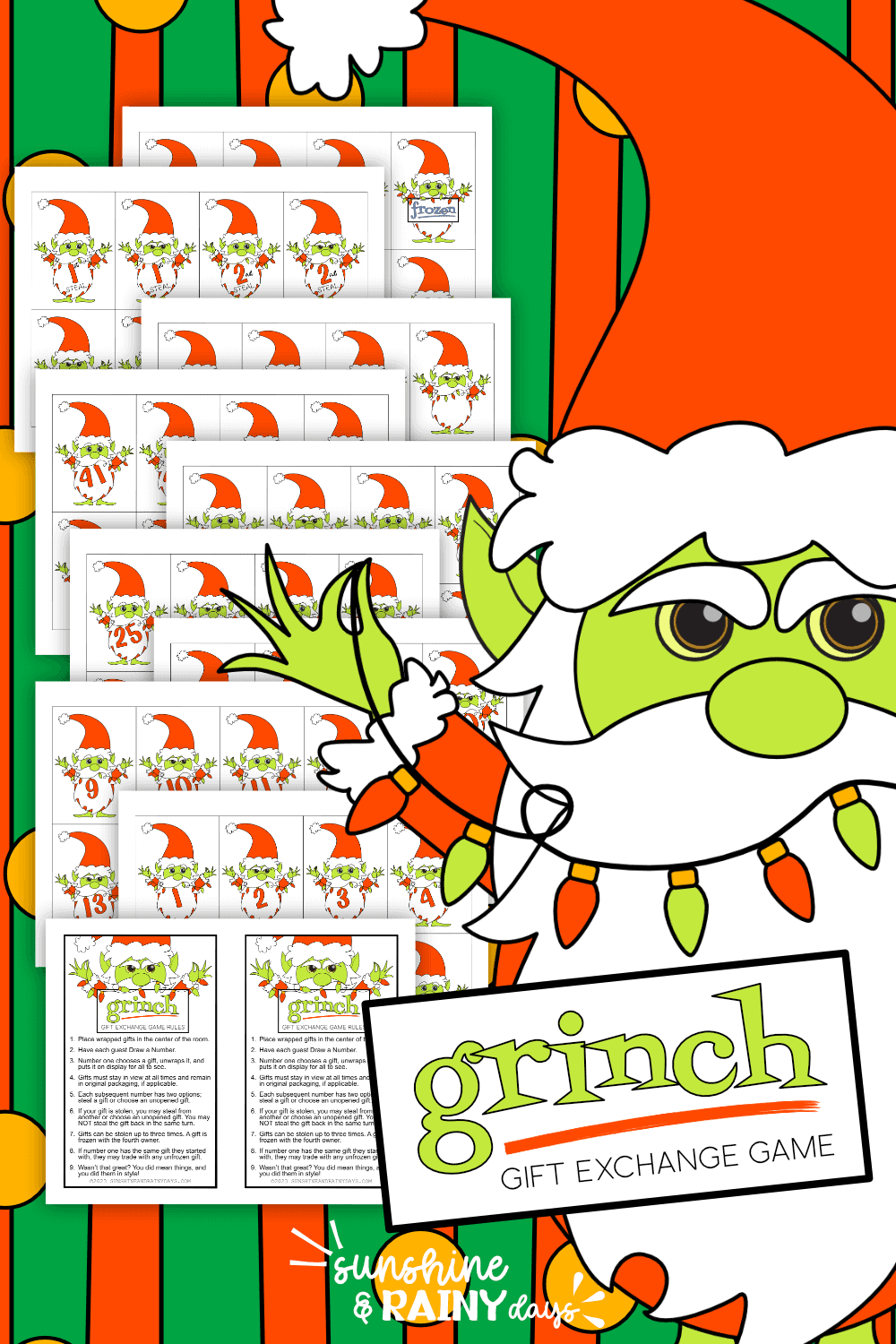 Grinch Gift Exchange Rules and Numbers.