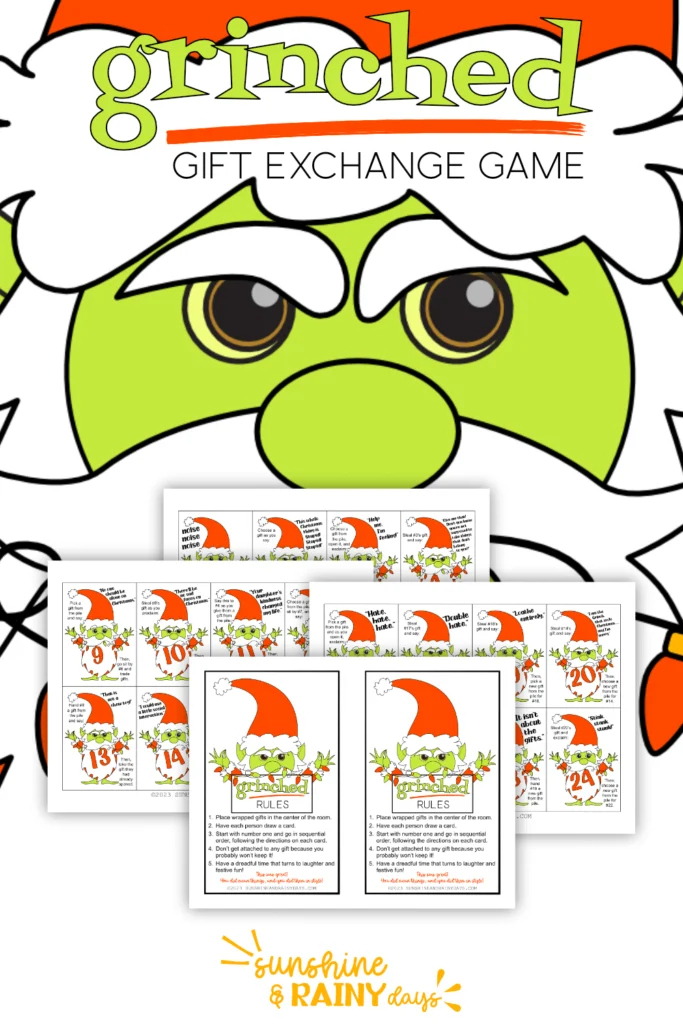 Grinchmas Gift Exchange Game Christmas Gift Games 