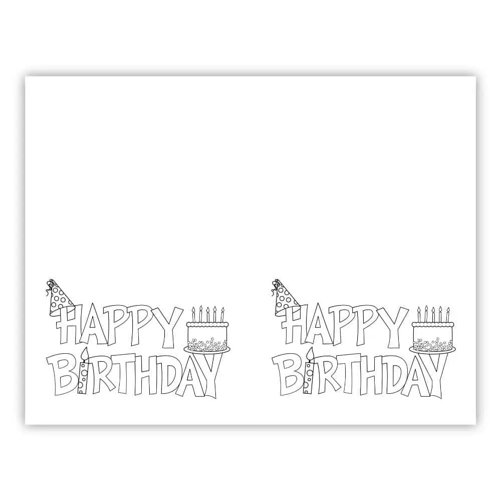 Free Printable Happy Birthday Coloring Card