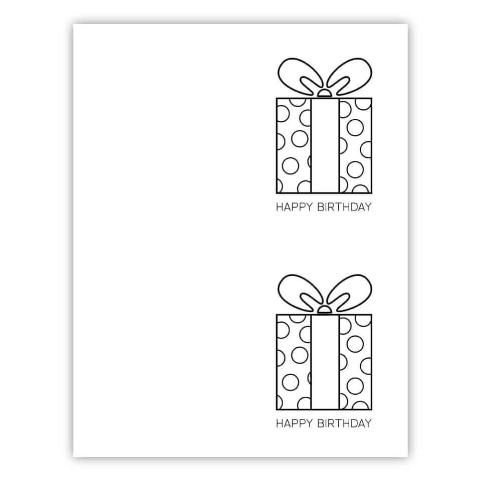Happy Birthday Coloring Cards - Sunshine and Rainy Days