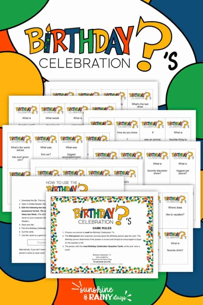 Printable Birthday Game