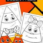 Candy corn color pages you can print at home.