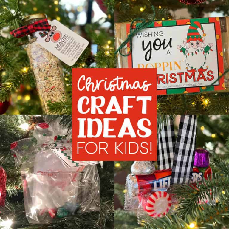Image of four craft ideas with the words, Christmas Craft Ideas For Kids.