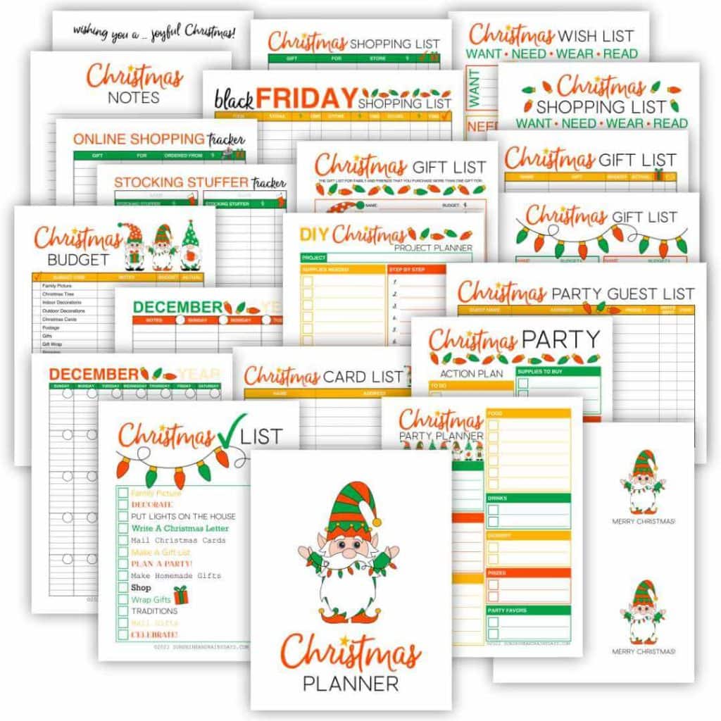 Christmas Planner pages.