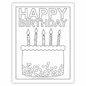 Happy Birthday Coloring Pages - Sunshine and Rainy Days