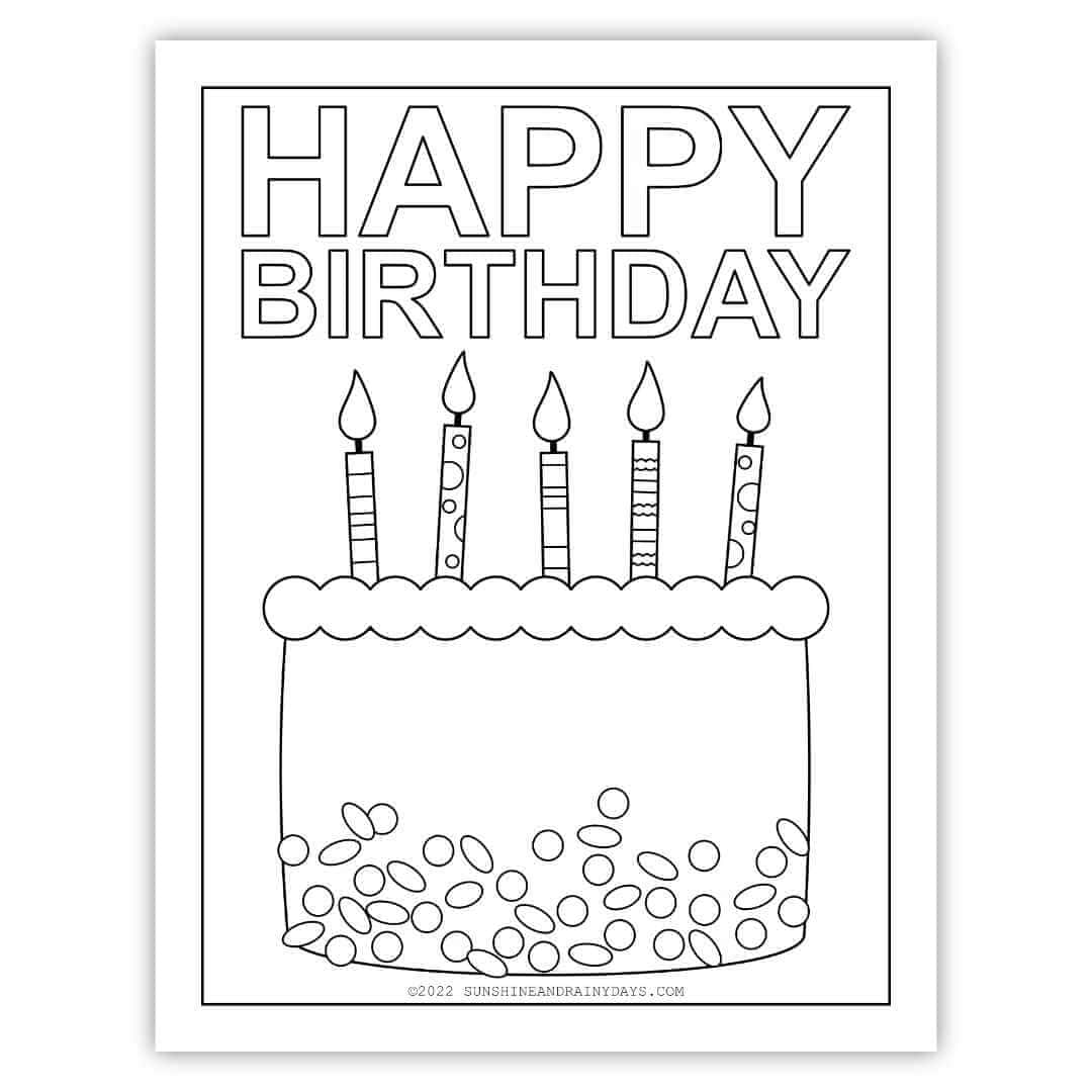 Happy Birthday Coloring Pages Sunshine And Rainy Days Happy Birthday Coloring Pages Sunshine And Rainy Days