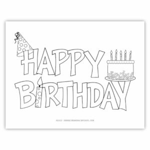 Happy Birthday Coloring Pages - Sunshine and Rainy Days