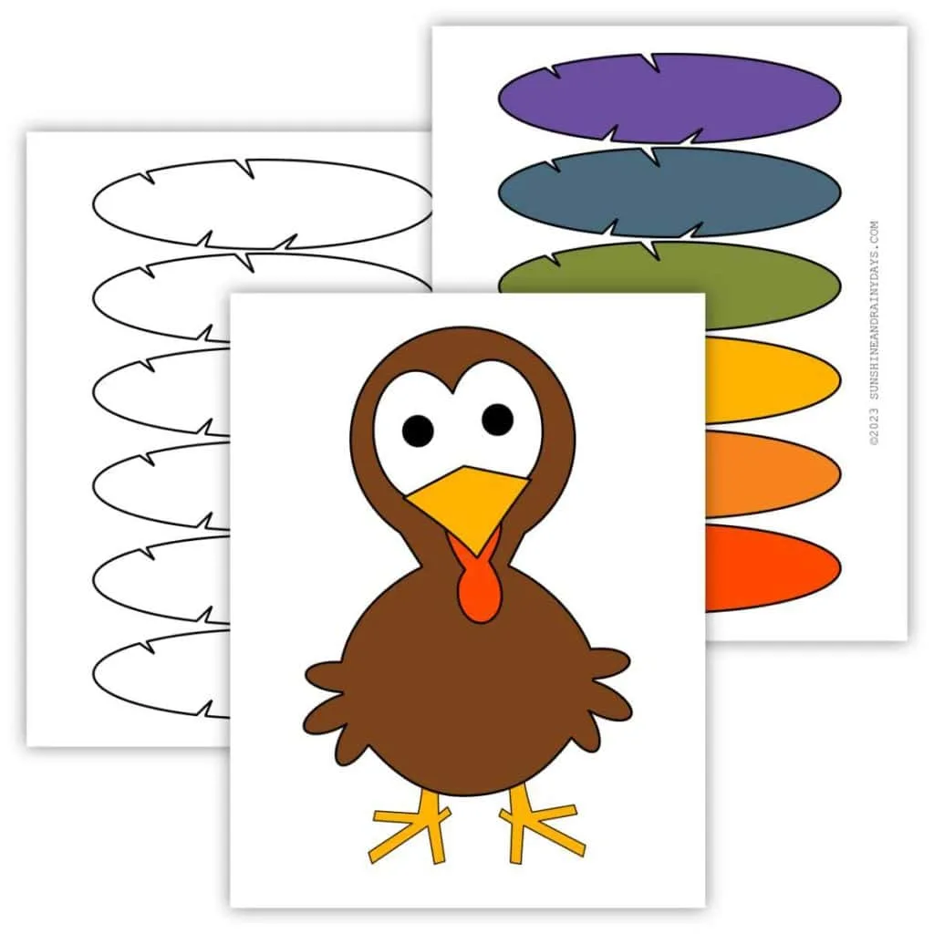Paper turkey printable pages.