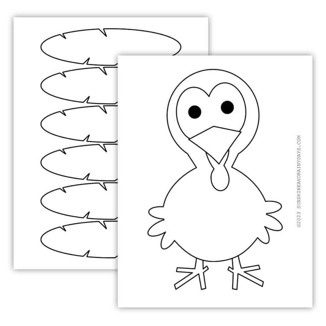 Turkey coloring activity sunshine and rainy days