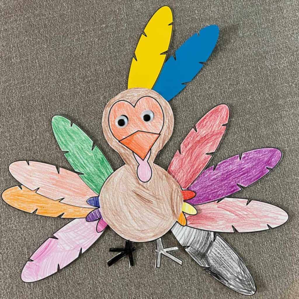 Paper turkey that's been colored.